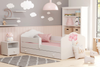 Łóżko dziecięce FALA 140x70 barierka szuflada grafika - Bunny
