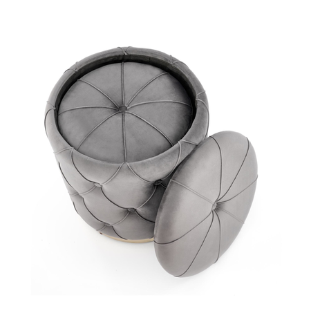 Zestaw 2 puf ELEY - Popielaty