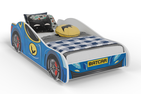 Łóżko dziecięce z serii AUTO 140x70 grafika materac - BATCAR
