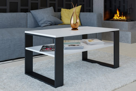 Stolik kawowy Ława MODI - Biały / Czarny