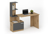 Biurko MIRO komputerowe z regałem i szafką - kolor Dąb Artisan / Antracyt