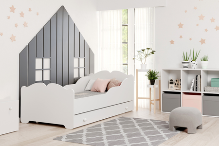Łóżko dziecięce pojedyncze ANNA 160x80 z szufladą - Białe