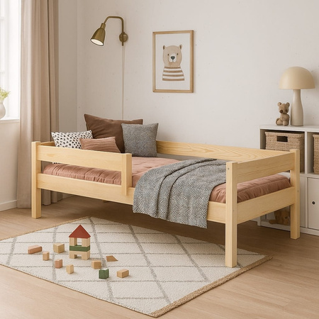 Łóżko dziecięce PRIMO 90x200 z barierką – Ekologiczne Drewno