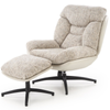 Fotel ALLERO z podnóżkiem - Beżowy