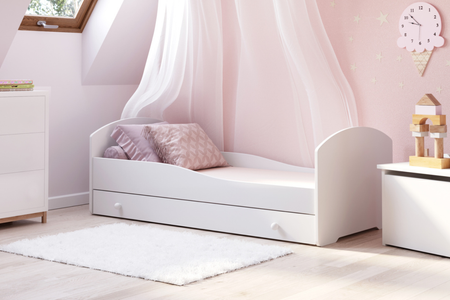 Łóżko dziecięce LUK 160x80 szuflada - Biały