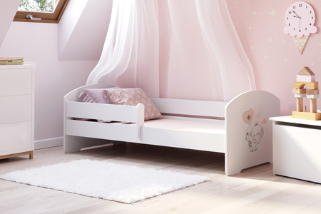 Łóżko pojedyncze LUK 160x80 z barierką - Słonik