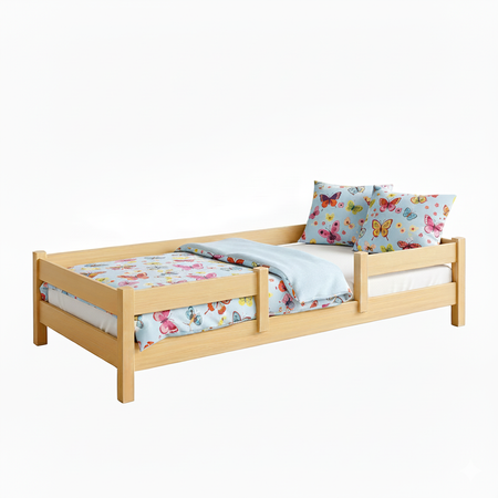 Łóżko dziecięce LOFTO 120x60 z barierką – Ekologiczne Drewno