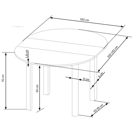 Stół okrągły RAMES 102 cm - Dąb Artisan