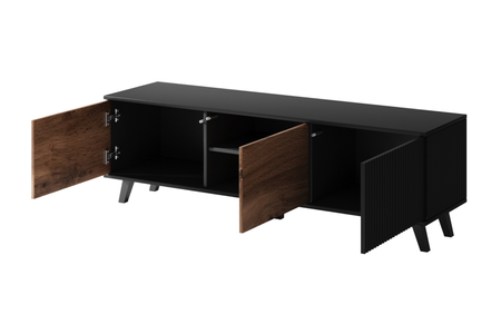 Szafka RTV MODERN 150 cm loft - Dąb Wotan / Czarny