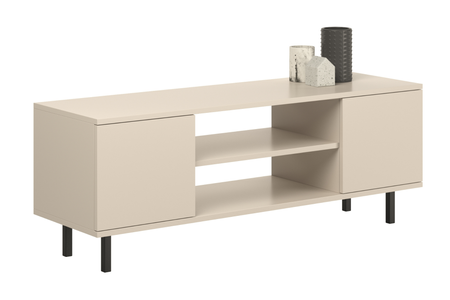 Szafka RTV FOCUS 135 cm, nogi metalowe czarne - Kaszmir