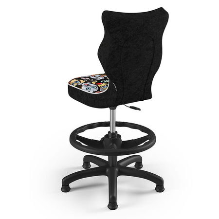 Krzesło dziecięce ergonomiczne LUMI 3 - Zwierzaki / Czarna Noga