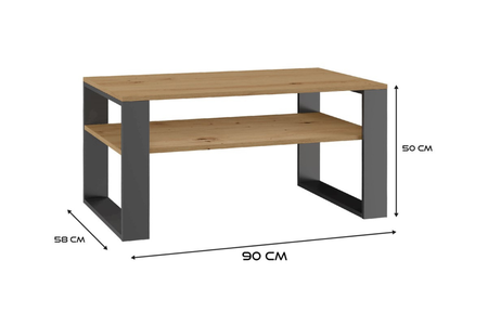 Stolik kawowy Ława MODI - Dąb Artisan / Antracyt
