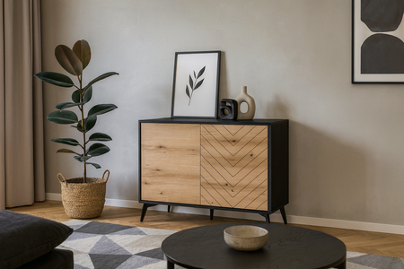 Komoda MODIVA 104 cm - Dąb Evoke / Czarny