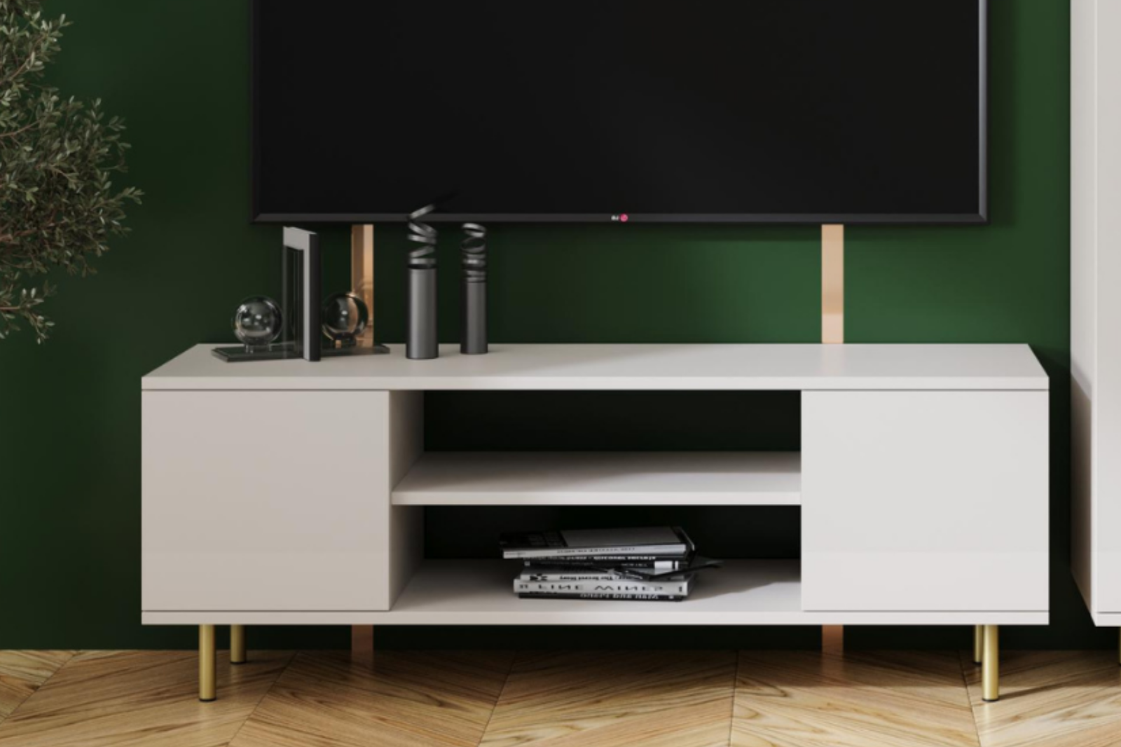 うか様 Szafka RTV Focus kaszmir 135 cm - KOBI - producent łóżek i mebli