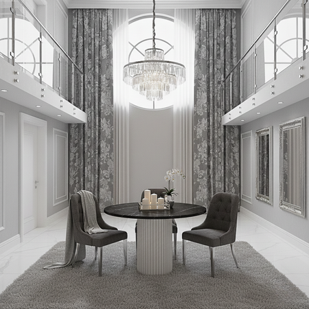 Stół okrągły VENTI 100 cm - Czarny Marmur