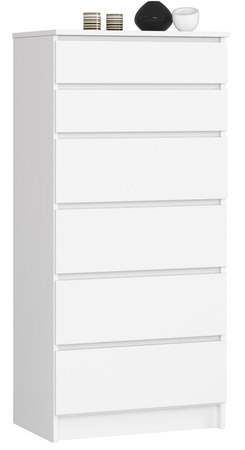 Komoda 6 szuflad 60 cm - Biała