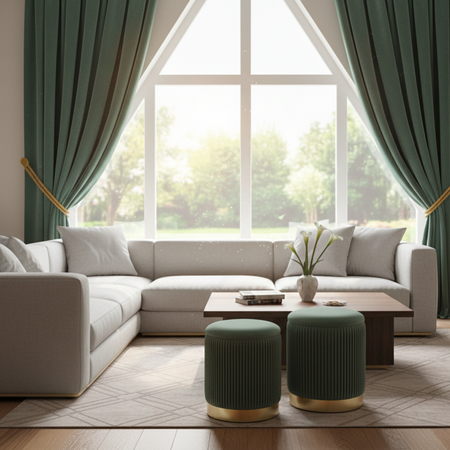 Zestaw 2 puf MARINE - Zielony