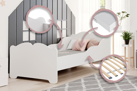 Łóżko dziecięce pojedyncze ANNA 160x80 - Białe