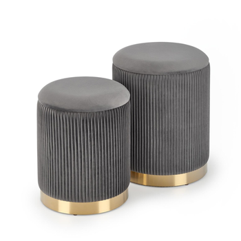 Zestaw 2 puf MARINE - Popielaty