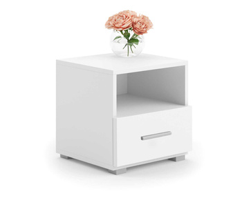 Szafka nocna Emi  biała z uchwytem