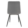Zestaw 4 krzeseł MIRA tapicerowanych welurowych pikowanych - kolor Szary, nogi Czarne