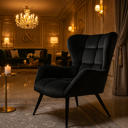 Fotel wypoczynkowy MADISON - Czarny