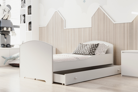 Łóżko dziecięce LUK 160x80 szuflada - Biały