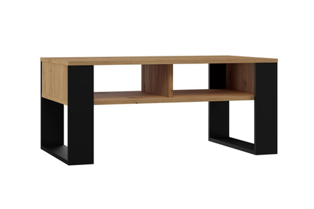 Stolik kawowy Ława MODI dwie półki - Dąb Artisan / Czarny