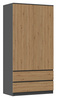 Wielofunkcyjna Szafa MALMO 90 z szufladami Dąb artisan / antracyt
