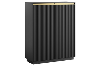 Komoda PRESTIGE 104 cm - Czarny / Złoty