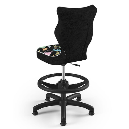 Krzesło dziecięce ergonomiczne LUMI 4 - Dinozaury / Czarna Noga