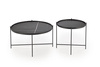 Zestaw 2 stolików JULITA - kolor Czarny Marmur / Czarny