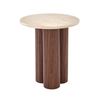 Stolik kawowy OTELLA okrągły - Orzech / Beżowy