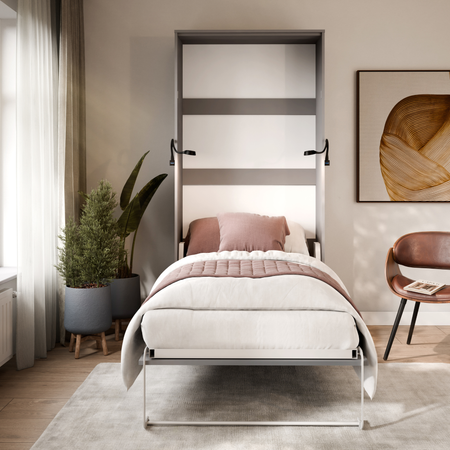 Półkotapczan pionowy rozkładany VERTO 90x200 składany w szafę - Szary