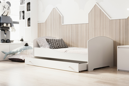 Łóżko dziecięce LUK 160x80 szuflada - Biały