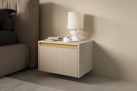 Stolik nocny PRESTIGE 54 cm - Beżowy / Złoty