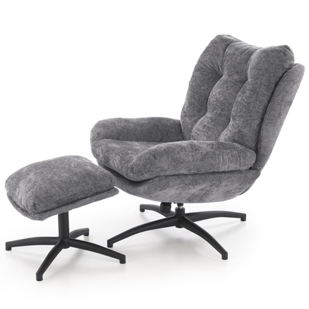 Fotel AMARO z podnóżkiem funkcja kołyski - Szary