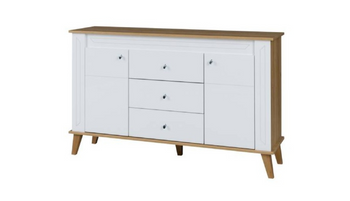 Komoda SANI 144 cm - kolor Dąb grand / biały połysk