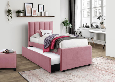 Łóżko podwójne ROSA 200x90 tapicerowane - kolor Różowy