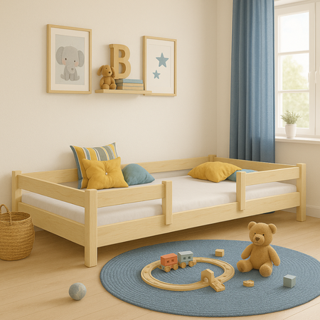 Łóżko dziecięce LOFTO 180x90 z barierką – Ekologiczne Drewno