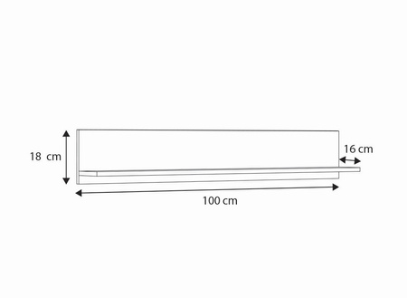 Półka Shelf 100 cm - dąb sonoma