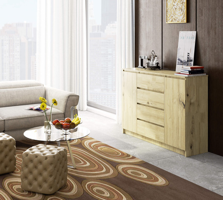 Komoda z szufladami 138 cm - Dąb Artisan