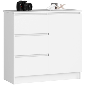 Komoda z szufldami 80 cm - Biała