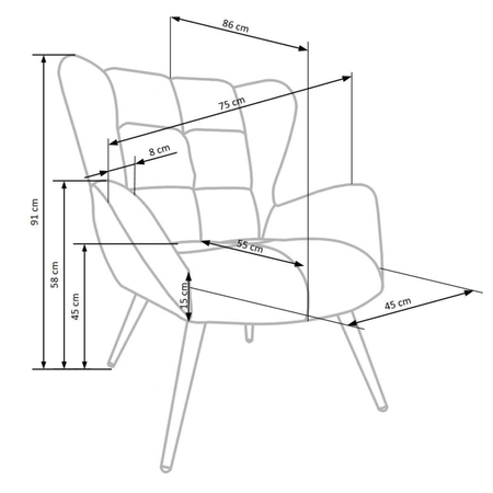 Fotel wypoczynkowy MADISON - Zielony