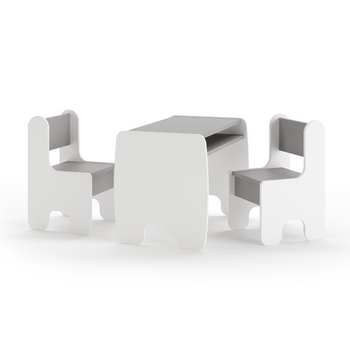 Zestaw dziecięcy TIMI stolik i dwa krzesełka - kolor biały/szary