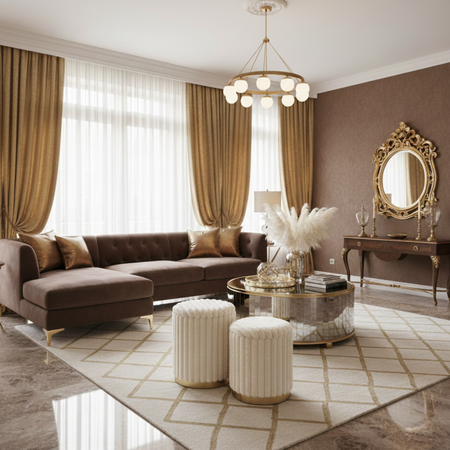 Zestaw 2 puf MIRELLA - Kremowy 