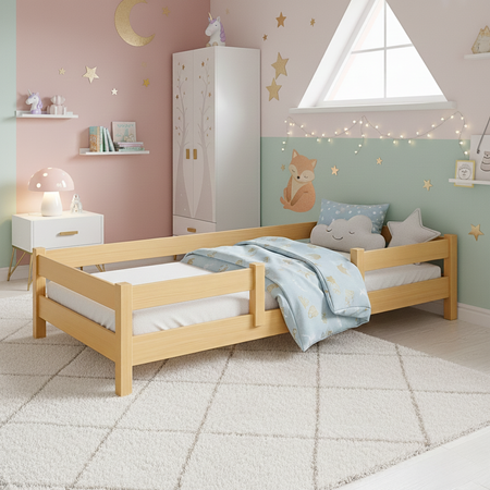 Łóżko dziecięce LOFTO 160x80 z barierką – Ekologiczne Drewno