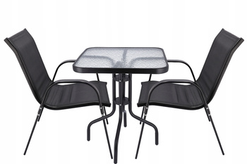 Zestaw mebli ogrodowych FLORA II - stolik i dwa krzesła