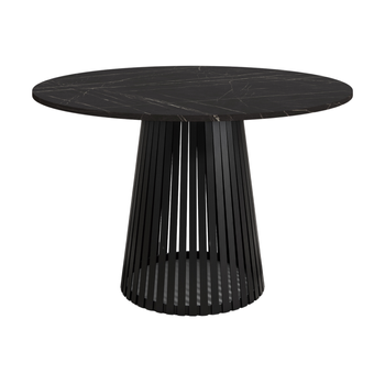 Stół okrągły VELORE - Czarny Marmur