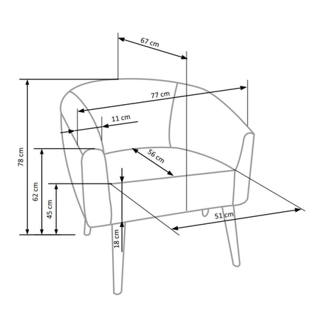 Fotel wypoczynkowy FELICJA - Kremowy